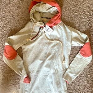 Ampersand Ave NWT oatmeal doublehood with pink accents, small